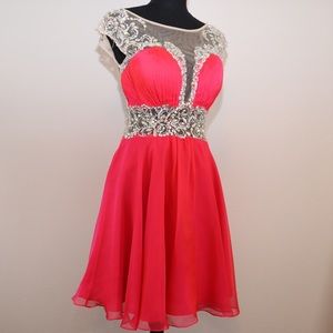 Short Prom/Homecoming Watermelon Pink Dress Size 6